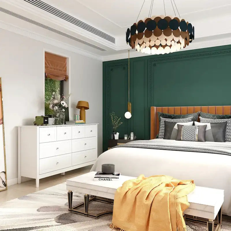 Commode de chambre avec accents argentés – Organisateur élégant et spacieux