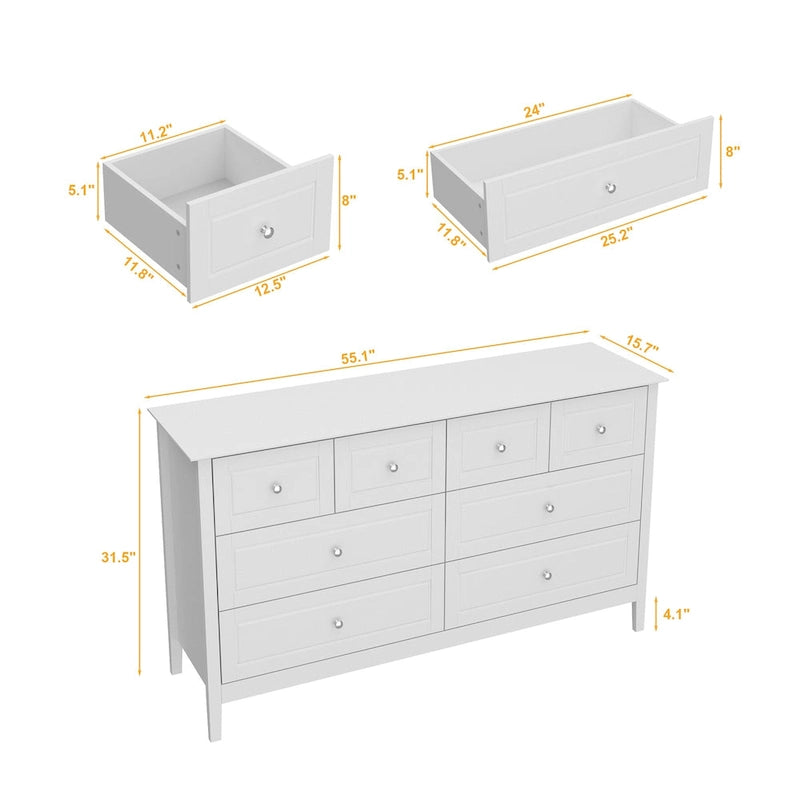 Commode de chambre avec accents argentés – Organisateur élégant et spacieux