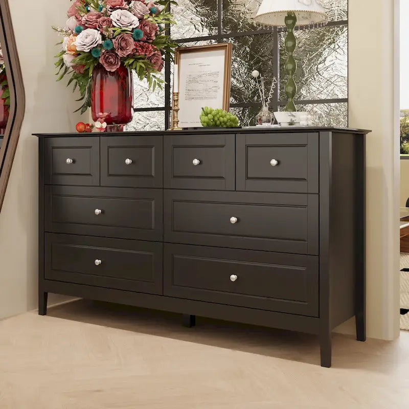Commode de chambre avec accents argentés – Organisateur élégant et spacieux