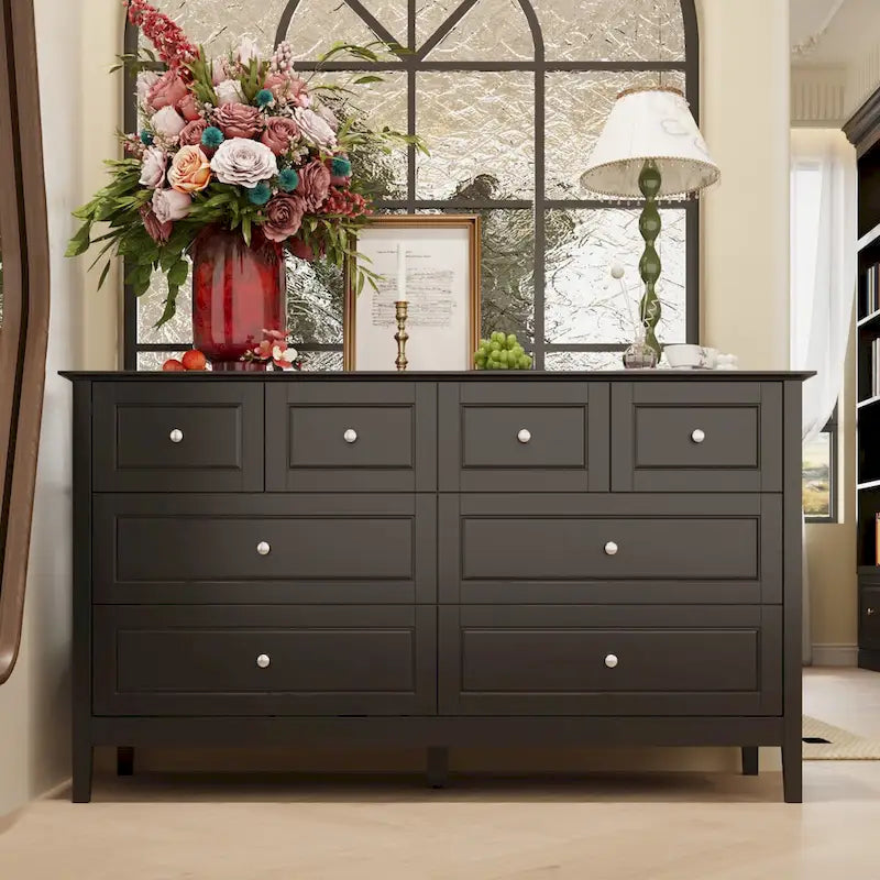 Commode de chambre avec accents argentés – Organisateur élégant et spacieux