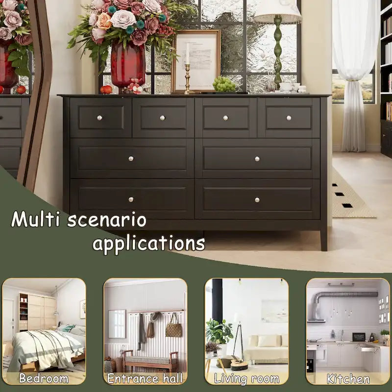 Commode de chambre avec accents argentés – Organisateur élégant et spacieux