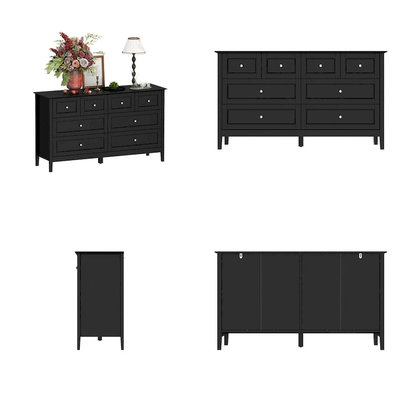 Commode de chambre avec accents argentés – Organisateur élégant et spacieux