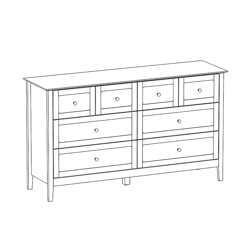 Commode de chambre avec accents argentés – Organisateur élégant et spacieux