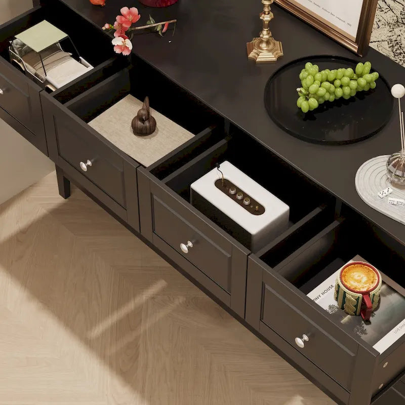 Commode de chambre avec accents argentés – Organisateur élégant et spacieux