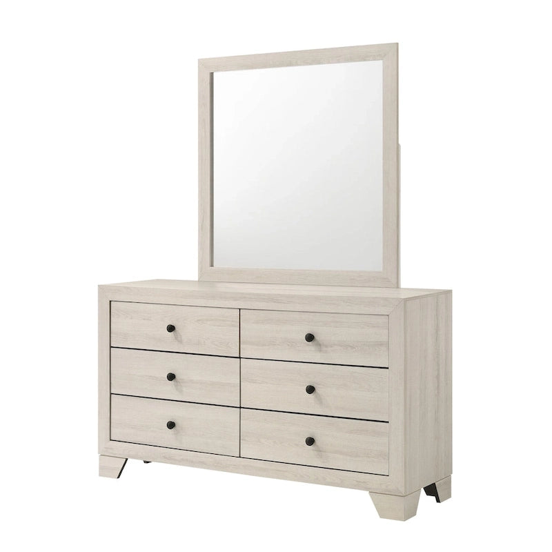 Chambre à coucher Annis 3 pièces avec plateforme blanche