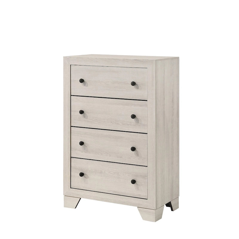 Chambre à coucher Annis 3 pièces avec plateforme blanche