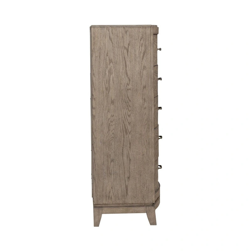 Commode de chambre en chêne beige bruni