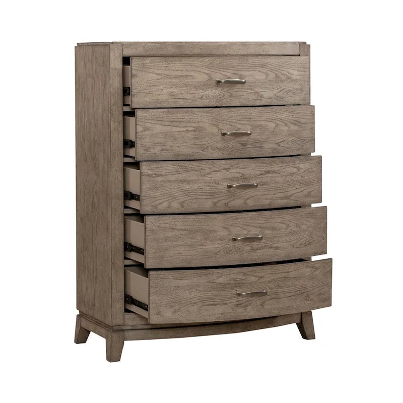 Commode de chambre en chêne beige bruni
