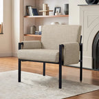 Fauteuil d'appoint rembourré avec accoudoirs en métal