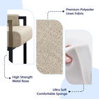 Fauteuil d'appoint rembourré avec accoudoirs en métal