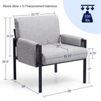 Fauteuil d'appoint rembourré avec accoudoirs en métal
