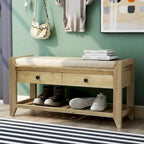 Meuble à chaussures avec assise capitonnée et tiroirs, banc de rangement multifonction pour entrée