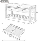 Meuble à chaussures avec assise capitonnée et tiroirs, banc de rangement multifonction pour entrée