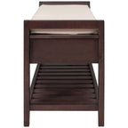 Meuble à chaussures avec assise capitonnée et tiroirs, banc de rangement multifonction pour entrée