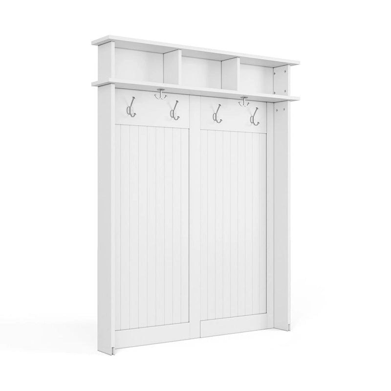 Meuble d'entrée en bois massif avec rangement à chaussures