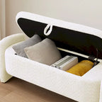 Banc de rangement ottoman en tissu polaire d'agneau 3D avec grand espace de rangement