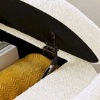 Banc de rangement ottoman en tissu polaire d'agneau 3D avec grand espace de rangement