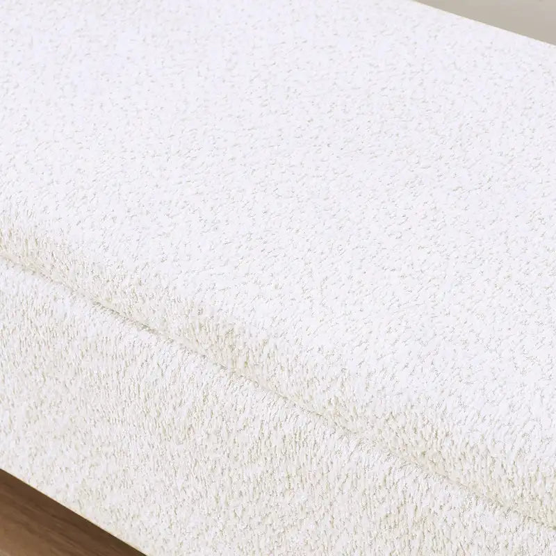 Banc de rangement ottoman en tissu polaire d'agneau 3D avec grand espace de rangement