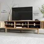 Meuble TV Lucas en bois avec portes Console multimédia contemporaine