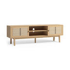 Meuble TV Lucas en bois avec portes Console multimédia contemporaine