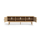 Meuble TV Lucas en bois avec portes Console multimédia contemporaine