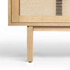 Meuble TV Lucas en bois avec portes Console multimédia contemporaine