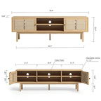 Meuble TV Lucas en bois avec portes Console multimédia contemporaine