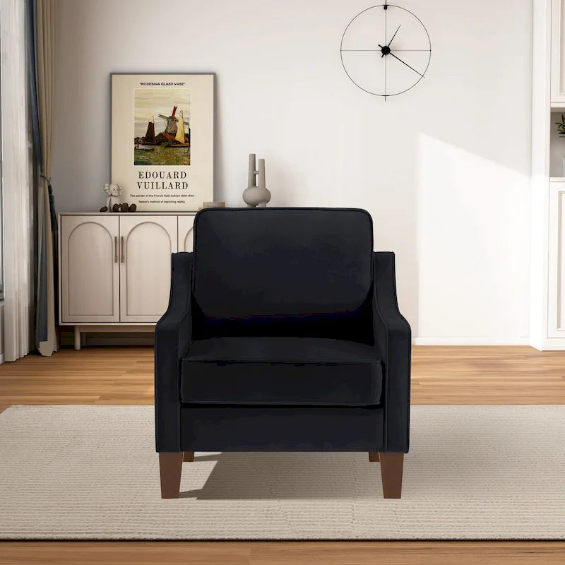 Fauteuil d'appoint moderne en velours, fauteuil simple