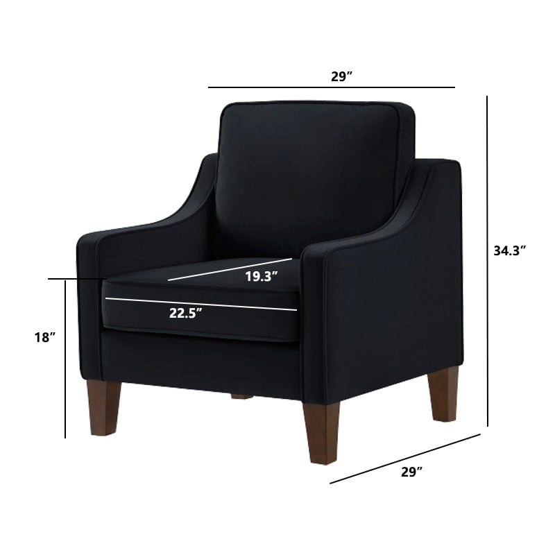 Fauteuil d'appoint moderne en velours, fauteuil simple