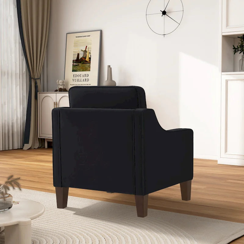 Fauteuil d'appoint moderne en velours, fauteuil simple