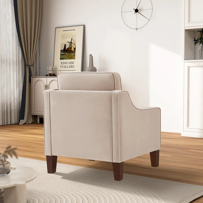 Fauteuil d'appoint moderne en velours, fauteuil simple