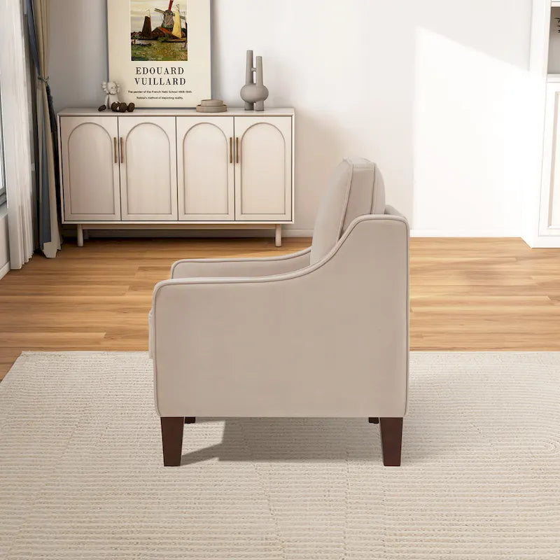 Fauteuil d'appoint moderne en velours, fauteuil simple