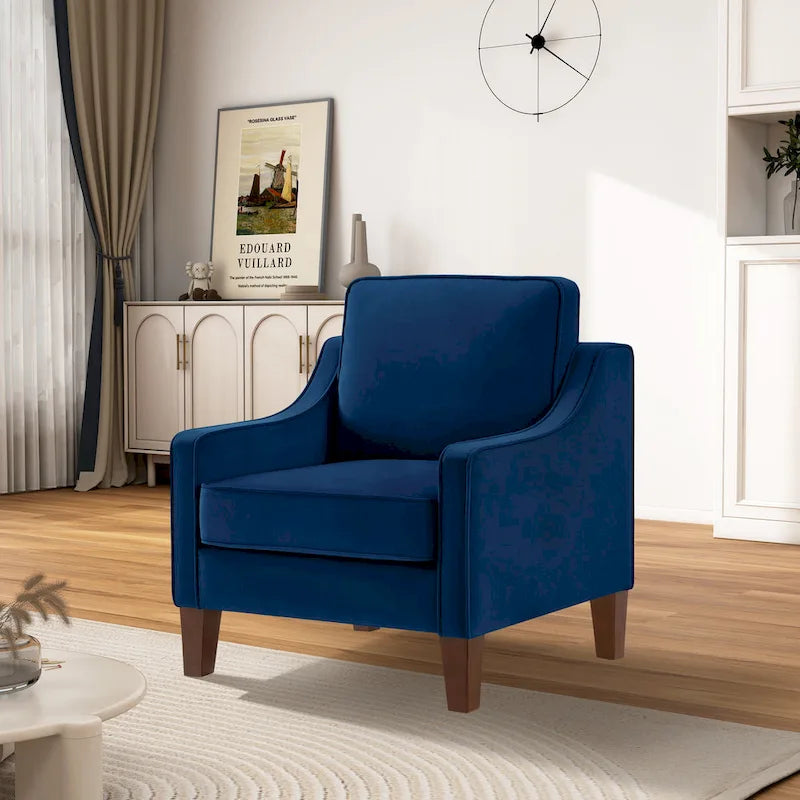 Fauteuil d'appoint moderne en velours, fauteuil simple