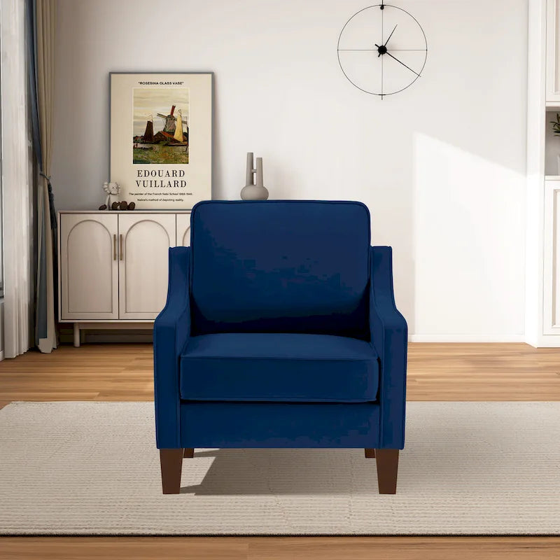 Fauteuil d'appoint moderne en velours, fauteuil simple