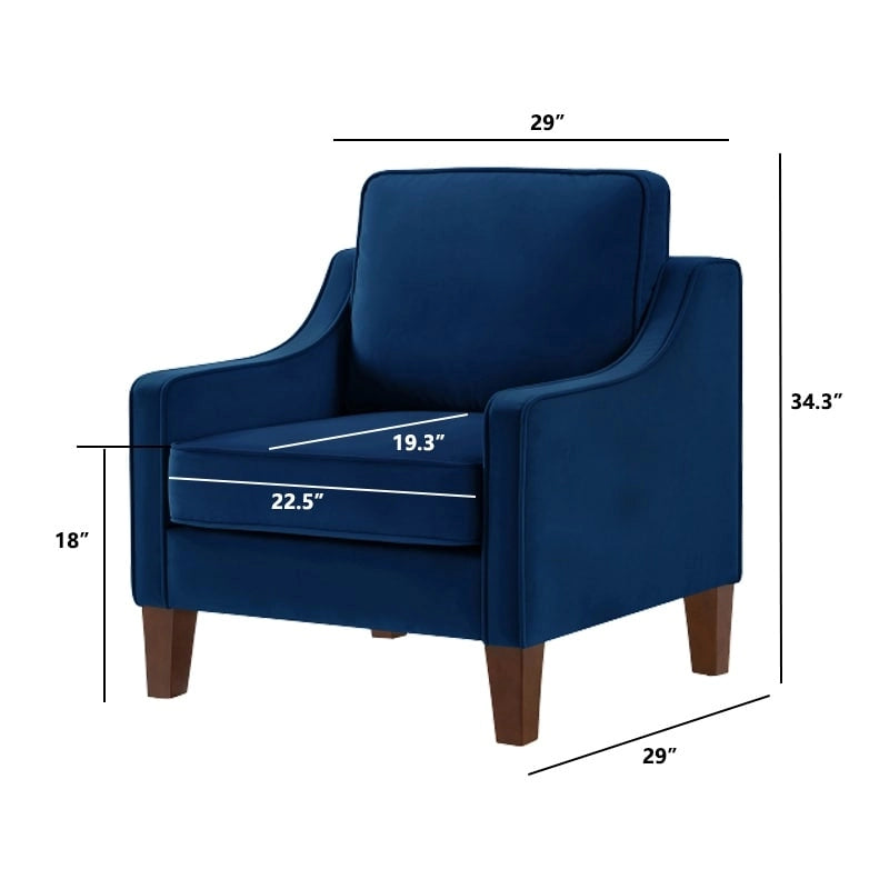 Fauteuil d'appoint moderne en velours, fauteuil simple