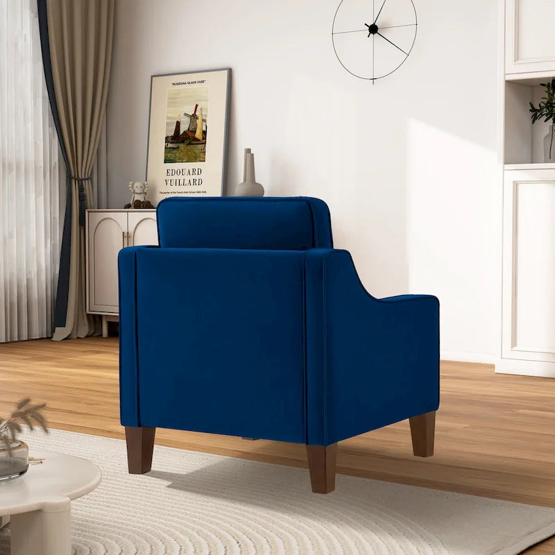 Fauteuil d'appoint moderne en velours, fauteuil simple