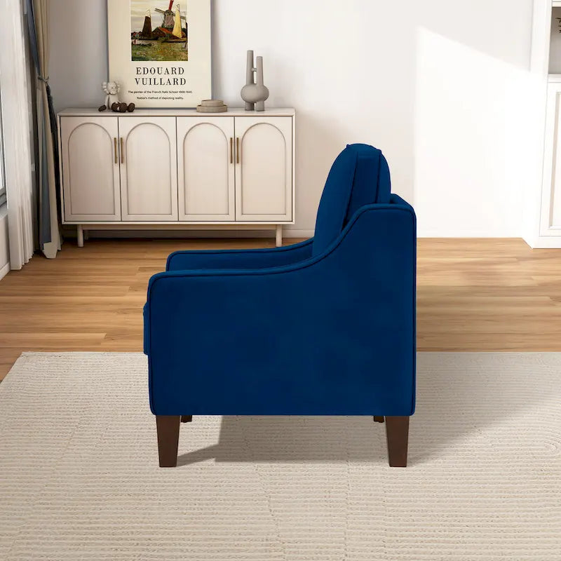 Fauteuil d'appoint moderne en velours, fauteuil simple