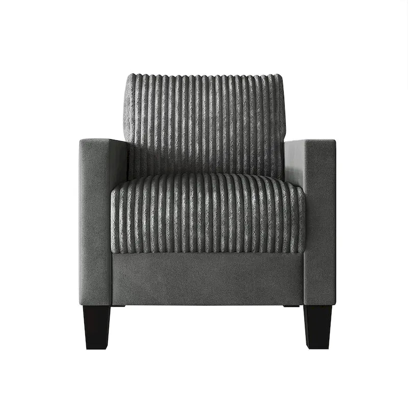 Fauteuil rembourré en velours côtelé de style Mid-Century Modern