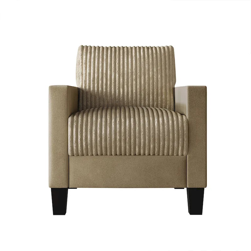 Fauteuil rembourré en velours côtelé de style Mid-Century Modern