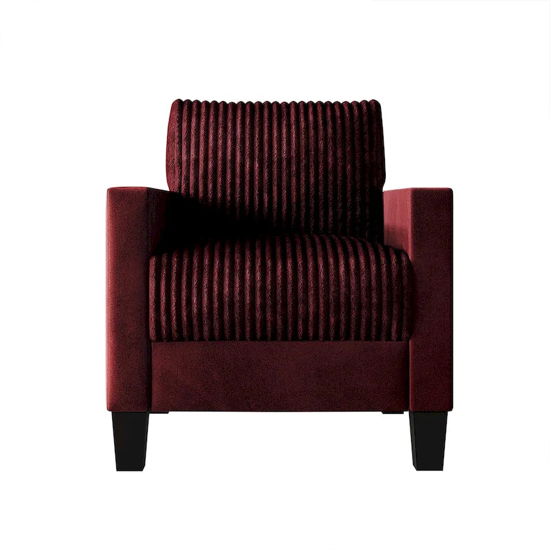 Fauteuil rembourré en velours côtelé de style Mid-Century Modern
