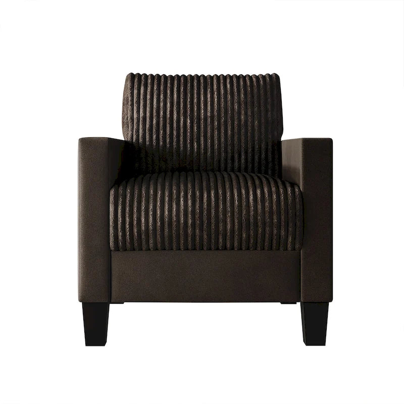 Fauteuil rembourré en velours côtelé de style Mid-Century Modern