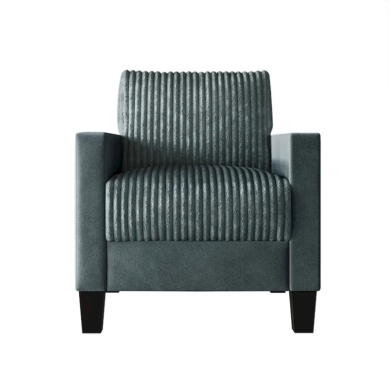 Fauteuil rembourré en velours côtelé de style Mid-Century Modern