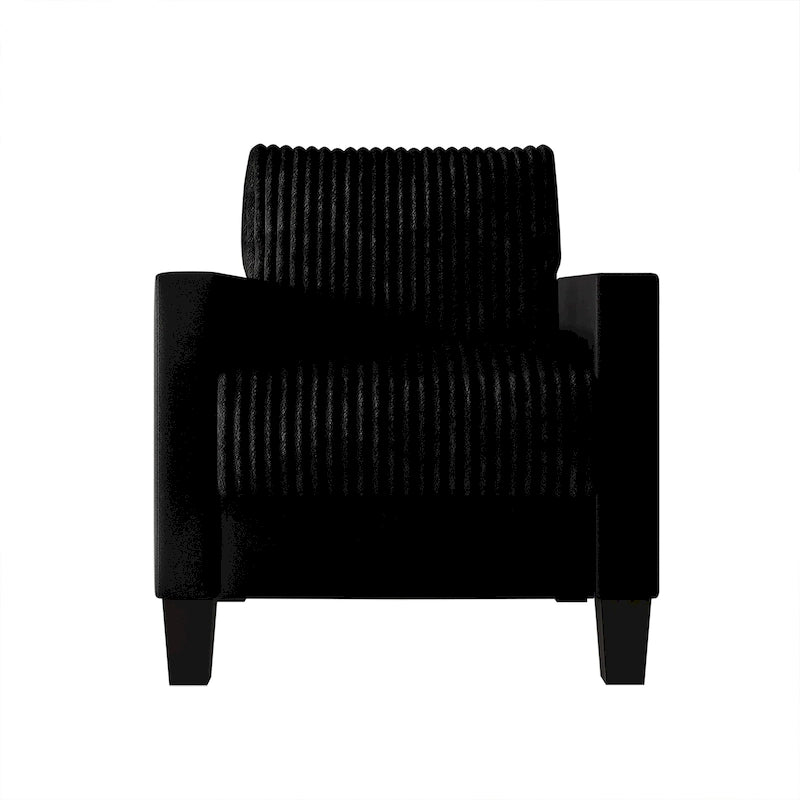 Fauteuil rembourré en velours côtelé de style Mid-Century Modern