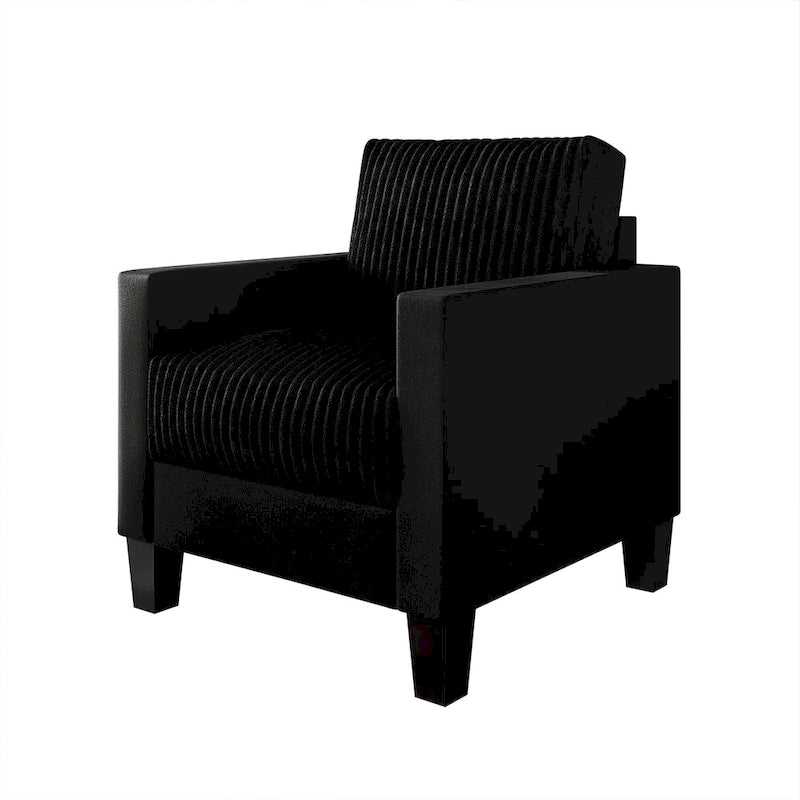 Fauteuil rembourré en velours côtelé de style Mid-Century Modern