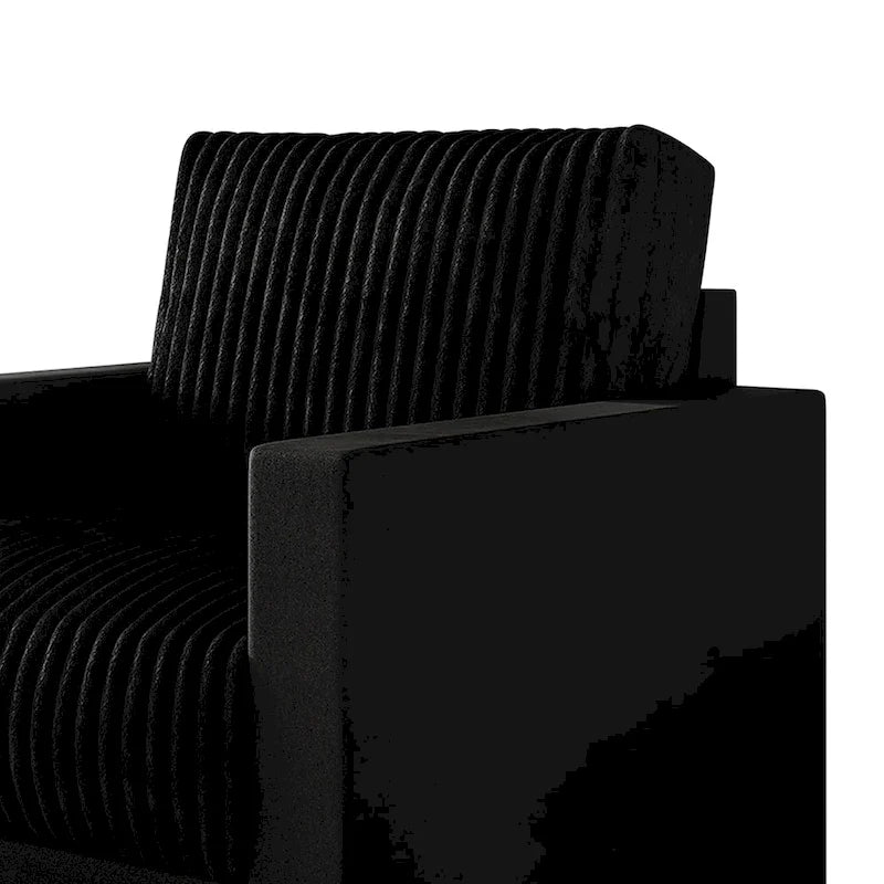 Fauteuil rembourré en velours côtelé de style Mid-Century Modern