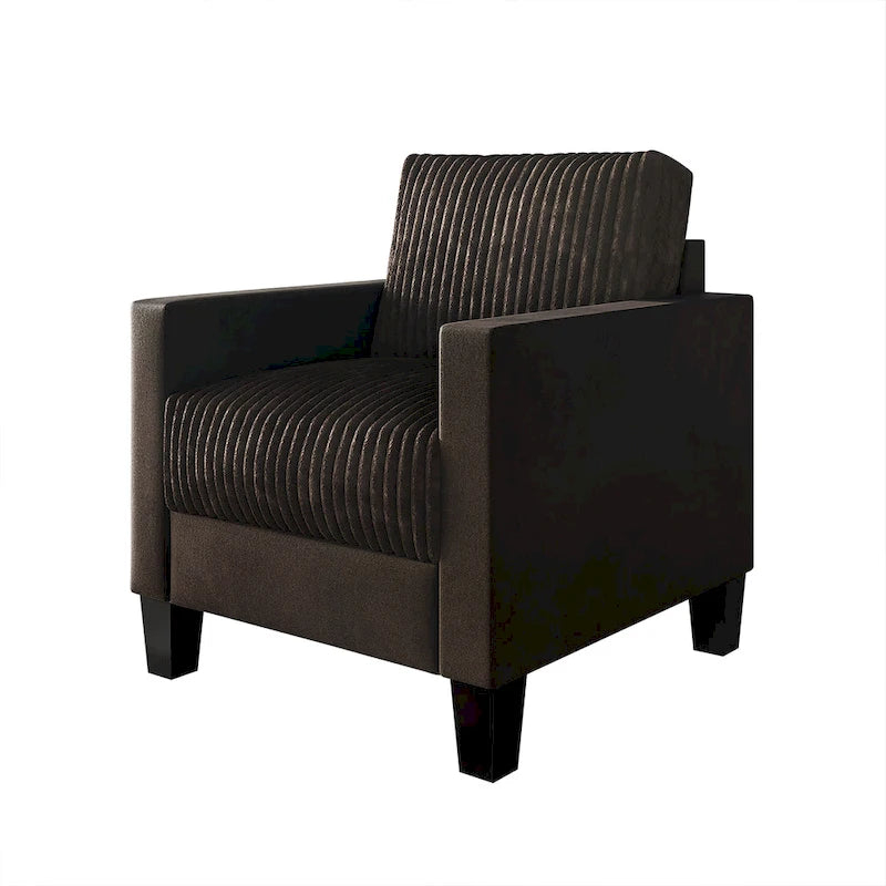Fauteuil rembourré en velours côtelé de style Mid-Century Modern