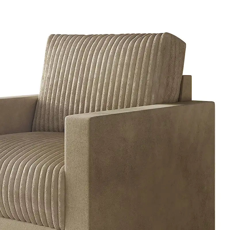 Fauteuil rembourré en velours côtelé de style Mid-Century Modern