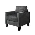 Fauteuil rembourré en velours côtelé de style Mid-Century Modern
