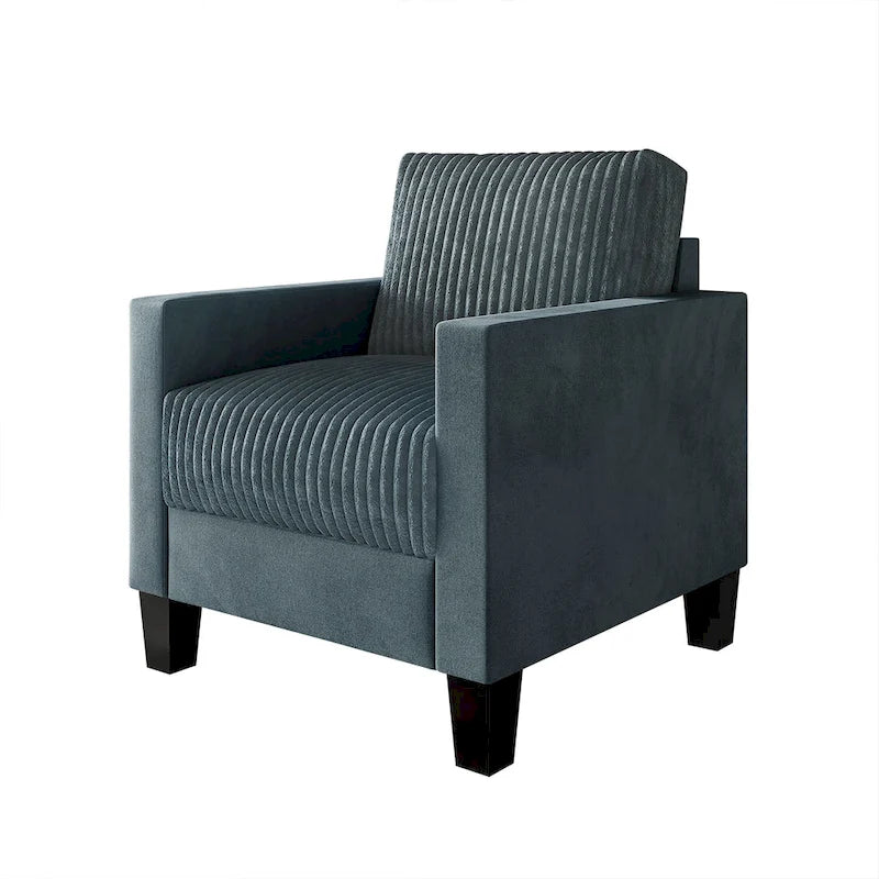 Fauteuil rembourré en velours côtelé de style Mid-Century Modern