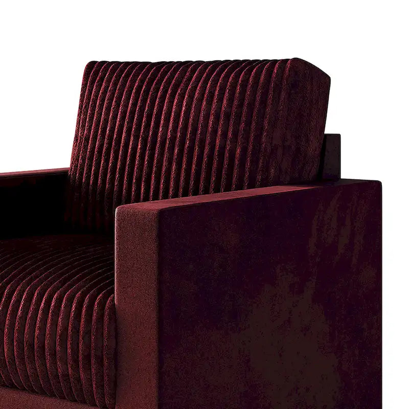 Fauteuil rembourré en velours côtelé de style Mid-Century Modern